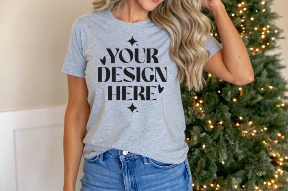 Bella Canvas 3001 Heather Gray Mockup