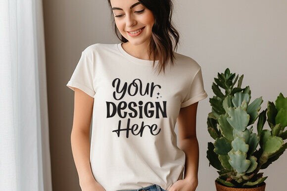 Bella Canvas 3001 Soft Cream Shirt Mockup