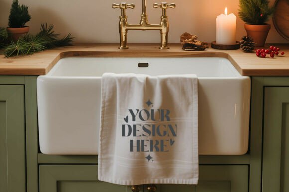 Christmas Kitchen Towel Mockups