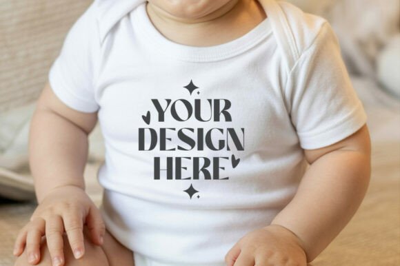 Easter Baby Bodysuit Mockup for Creative Designs