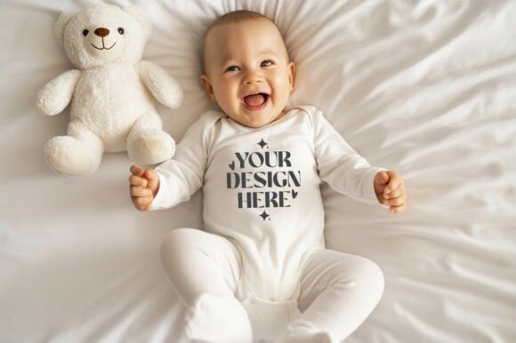 Easter Baby Mockup Two Baby Bodysuits