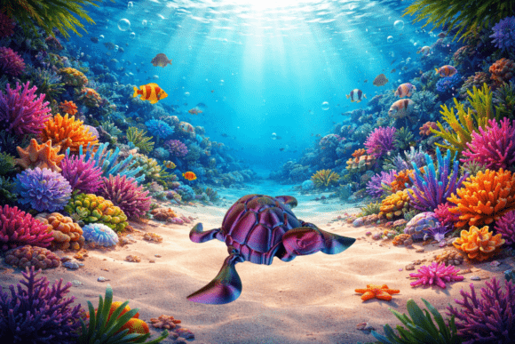Flexi Sea Turtle STL Articulated 3D Print Model