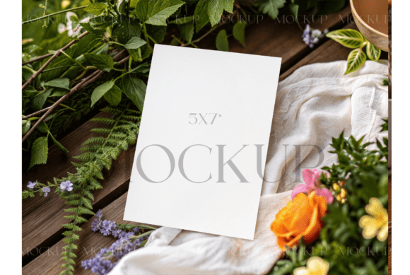 Garden Floral 5x7 Card Mockup