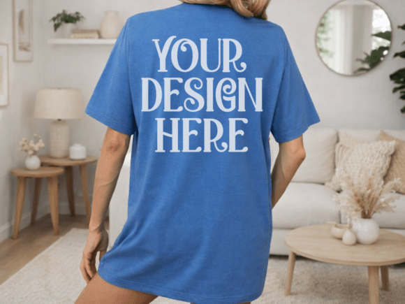 Heather Royal Bella Canvas 3001 Mockup