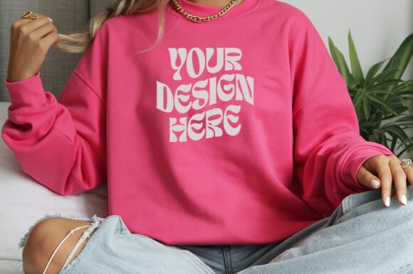 Heliconia Gildan 18000 Sweatshirt Mockup