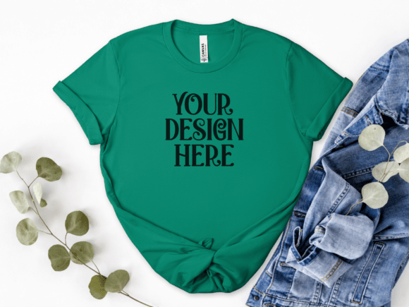 Kelly BC3001 Flat Lay T-Shirt Mockup: A Designer's Essential Tool for Showcasing Apparel