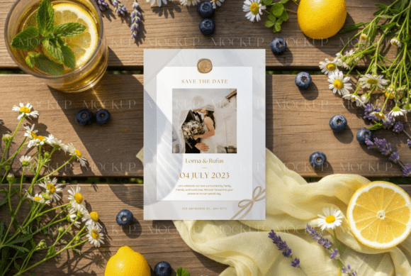 Lemon Wedding Card Mockup: A Fresh Twist on Summer Wedding Designs