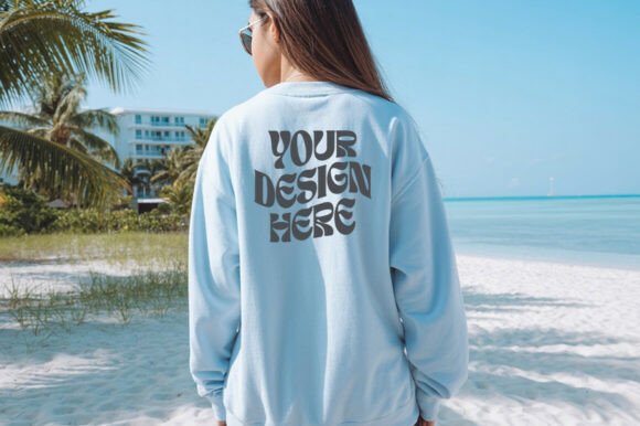 Light Blue Gildan 18000 Sweatshirt Mockup: A Versatile Tool for Designers and Entrepreneurs
