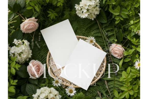 Lush Garden Floral Invitation Mockup: A Beautiful Way to Showcase Your Stationery Designs