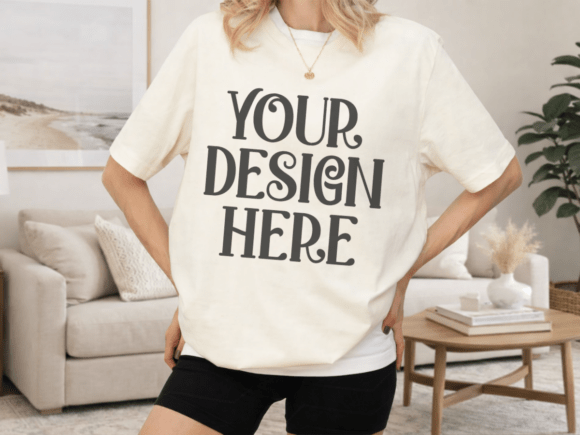 Natural Bella Canvas 3001 T-shirt Mockup