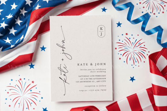 Patriotic Invitation Mockup: A Professional Tool for Holiday Stationery