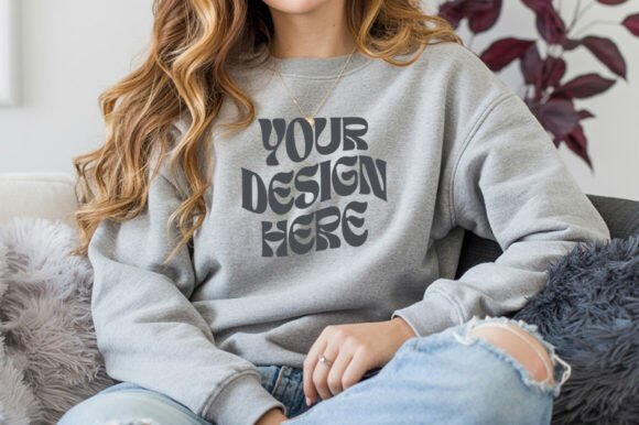 Sport Grey G18000 Sweatshirt Mockup: A Designer's Essential Tool