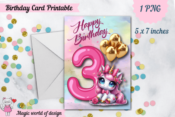 Unicorn 3rd Happy Birthday Card Png: A Simple and Creative Solution for Birthday Celebrations